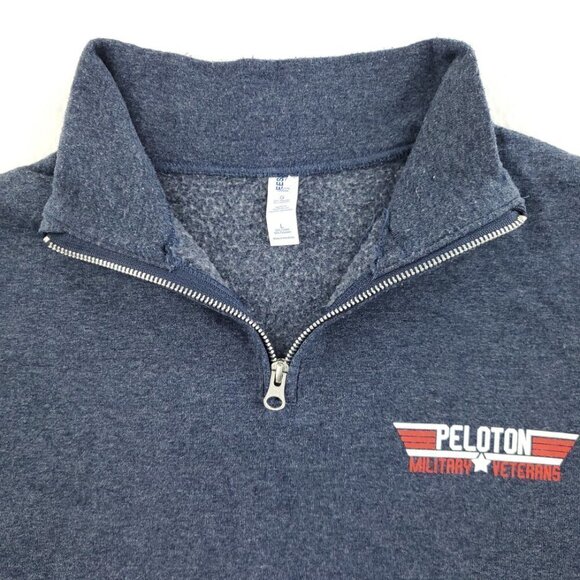 Peloton Military Veterans Sweatshirt 1/4 Zip Mock Neck Pullover Men's Large - Picture 4 of 10
